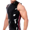 XRUB Latex Débardeur en latex Xrub avec Zip Noir-Rouge